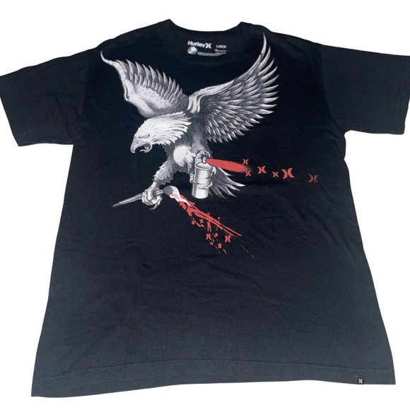 Hurley Other - Y2K Hurley Bald Eagle Spray Painting Grunge T-shirt Large